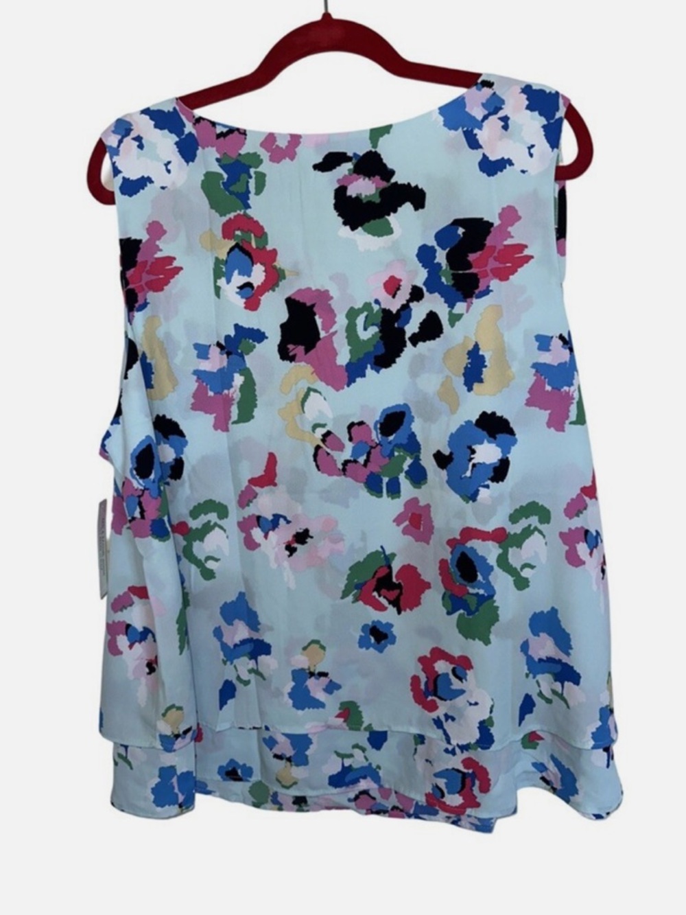 Zac & Rachel Sleeveless V-Neck Floral Print Top - Light Blue - Picture 2 of 2